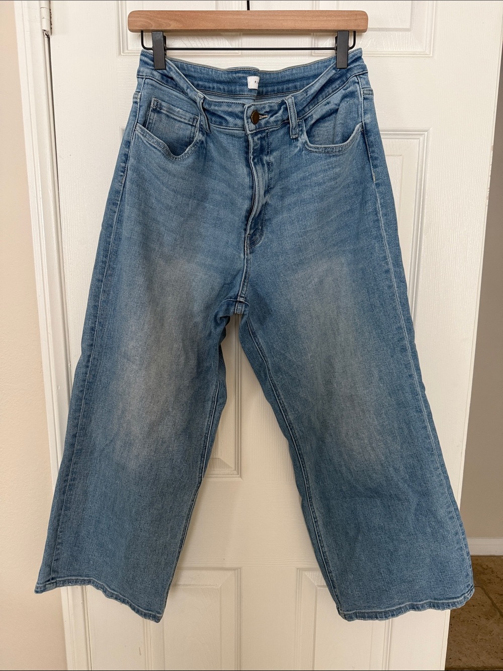 Flying Monkey Women's Wide Leg Light Blue Denim Jeans
